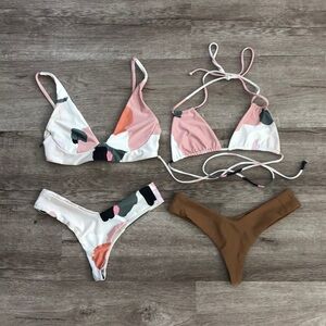 Stone Fox Swim matching bikini set of 4 pieces or 2 sets XS